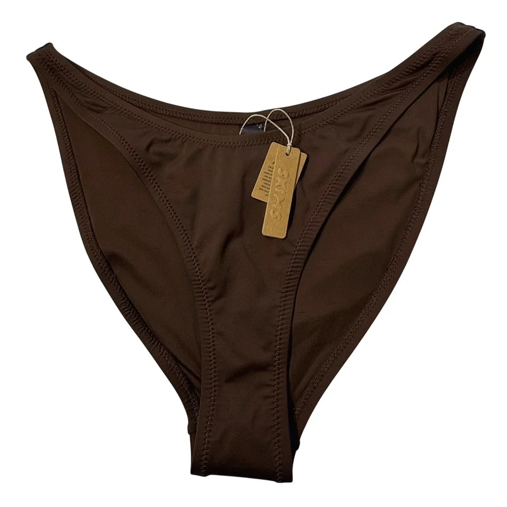 SKIMS Swim Cheeky Tanga Bottoms Cocoa XL